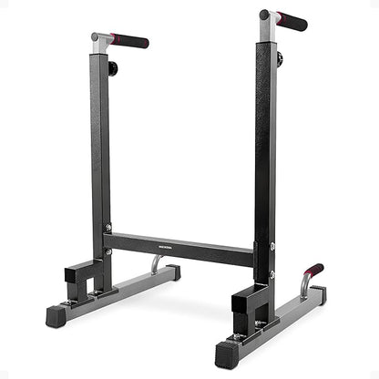 BalanceFrom Steel Frame Dip Station with Adjustable Height, 500 Pound Weight Capacity – Upper Body Workout Home Gym Equipment for Triceps, Push & Pull Ups, Leg Raises, and Bench Press
