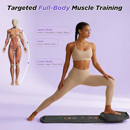 Pilates Reformer 7-in-1 Foldable Home Gym – Multi-Function Pilates Board for Full Body Workout, Core Strength, and Portable Pilates Training