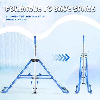Safly Fun Foldable Gymnastics Bar for Kids, Adjustable 35"-51", Sturdy 145 lbs Capacity, Easy-to-Assemble, Gymnastics Equipment for Kids for Indoor/Outdoor Training