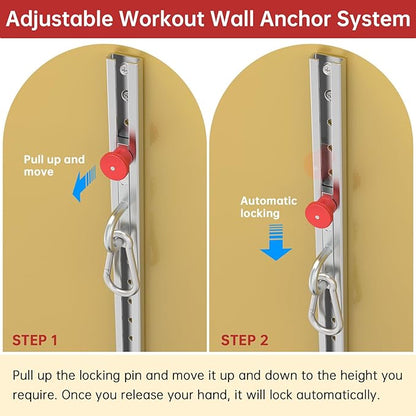 Resistance Bands Wall Anchor Exercise Equipment Platform Base(Length 40"),Adjustable Wall-Mounted Anchor Multi-Purpose Fitness System for Complete Full Body Strength Training
