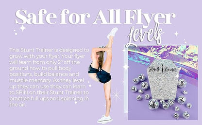 Stunt Trainer Flyer Cheer Balance Board for Cheerleader Balance & Flexibility Core Strength Training - Cheer Balance Trainer Stunting Practice Board Cheerleading Equipment for Flyers, Grey