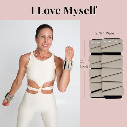 AMOYOU Wrist & Ankle Weights for Women – 2 lb Ankle Weights (Set of 2, 1 lb Each) | Arm Weights for Women | Leg Weights for Walking, Yoga, Cardio & Strength Training