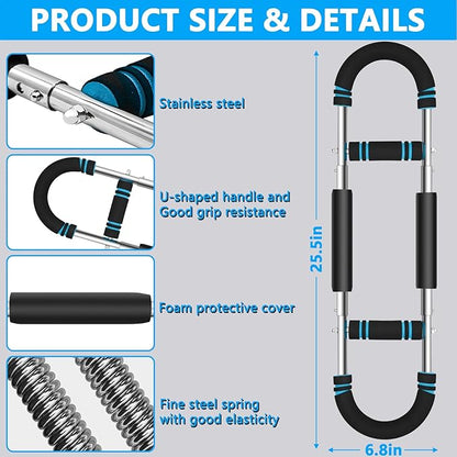 Chest Workout Equipment, 66-110lb Adjustable Arm Trainer, Chest Trainer for Men, Arm Workout Equipment, Portable Detachable Spring Resistance Home Fitness Equipment for Enhancing Upper Body Muscle