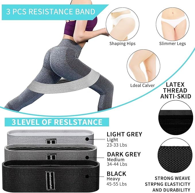 Barbell Pad Set for Squat,10 PCS Hip Thrusts Workout Foam Weight Lifting Bar Cushion with 2 Gym Ankle Straps,3 Hip Resistance Bands,2 Lifting Strap,Barbell Pad and Carry Bag