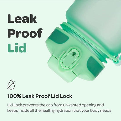 Hydracy Water Bottle with Time Marker -Large BPA Free Water Bottle & No Sweat Sleeve -Leak Proof Gym Bottle with Fruit Infuser Strainer & Times to Drink -Ideal for Fitness Sports & Outdoors