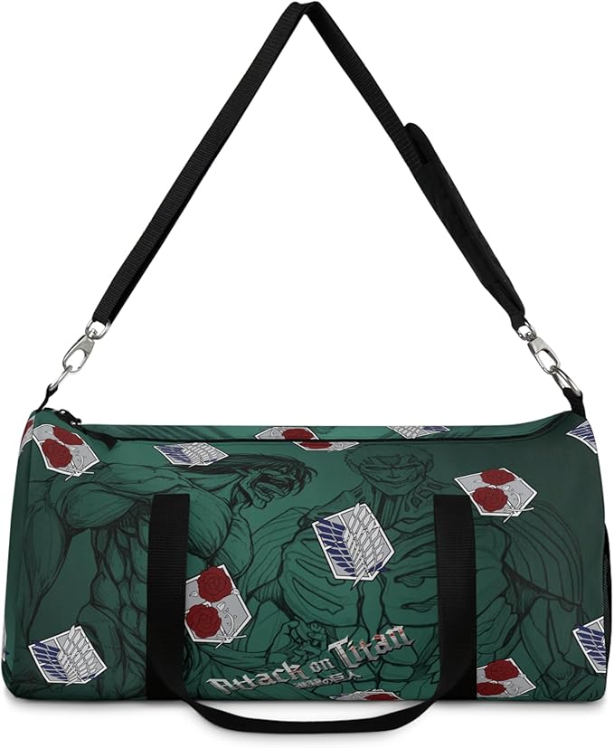 Anime Gym Bag for Women Men - Large Capacity Waterproof Workout Fitness Travel Sports Bags Fashion Street Camping ExpandaCLe Carry On Duffle Bag For Couple (Green Ttan) PTY