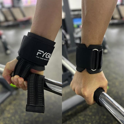 Weight-Lifting-Straps - Neoprene Padded Wrist Support with Nylon Dura Grip, Wrist Wraps for Weightlifting, Powerlifting, Deadlift & Strength Training