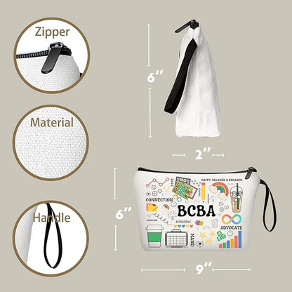 Bcba Rbt Graduation Gifts Behavior Analyst Therapist Special Education Teacher Appreciation Thank You Small Makeup Cosmetic Bag for Women Female Coworker Friend