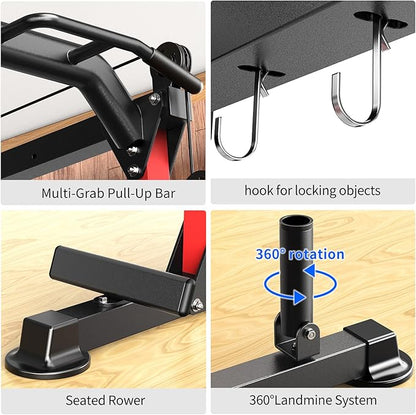 Multi-Purpose Squat Rack,Smith Machine Weight Rack Set with Cable Crossover System, Home Gym Power Racks, Power Racks and Packages