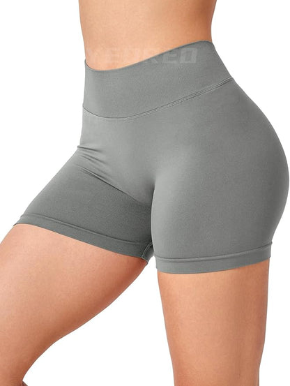 YEOREO Workout Scrunch Shorts Women V Back Gym Butt Lifting Liz High Waisted Seamless Shorts