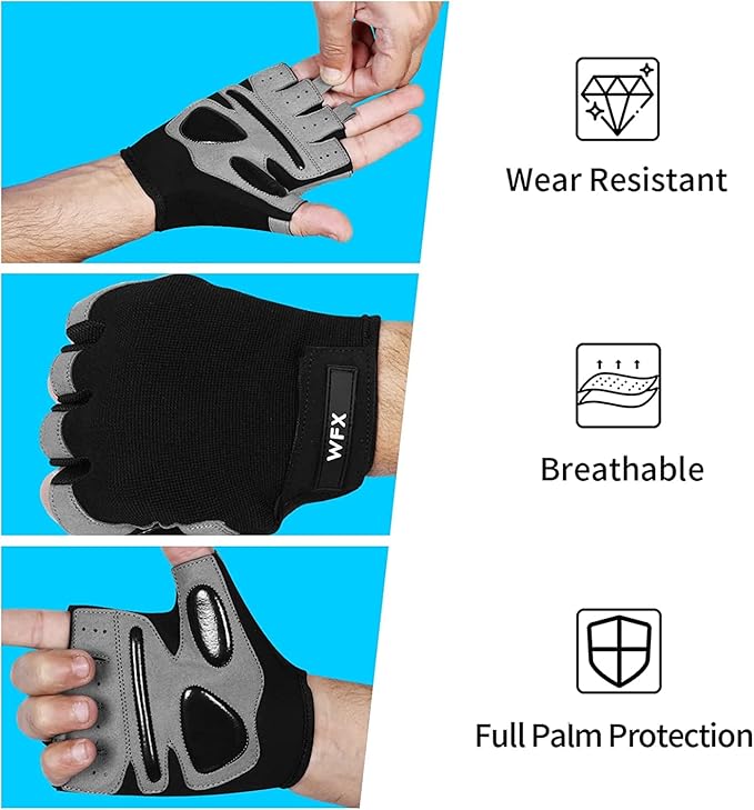Gym Gloves Training Weight Lifting Gloves for Men Women Wrist Support Padded Extra Grip Palm Protection Fitness Workout Gloves Cycling,Hanging,Pull ups,Breathable