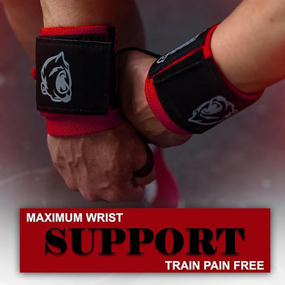 Beast Power Gear Wrist Wraps for Weightlifting 18” Premium Quality Wrist Support for Bodybuilding Heavy Duty Thumb Loop Powerlifting, Strength Training for Men and Women