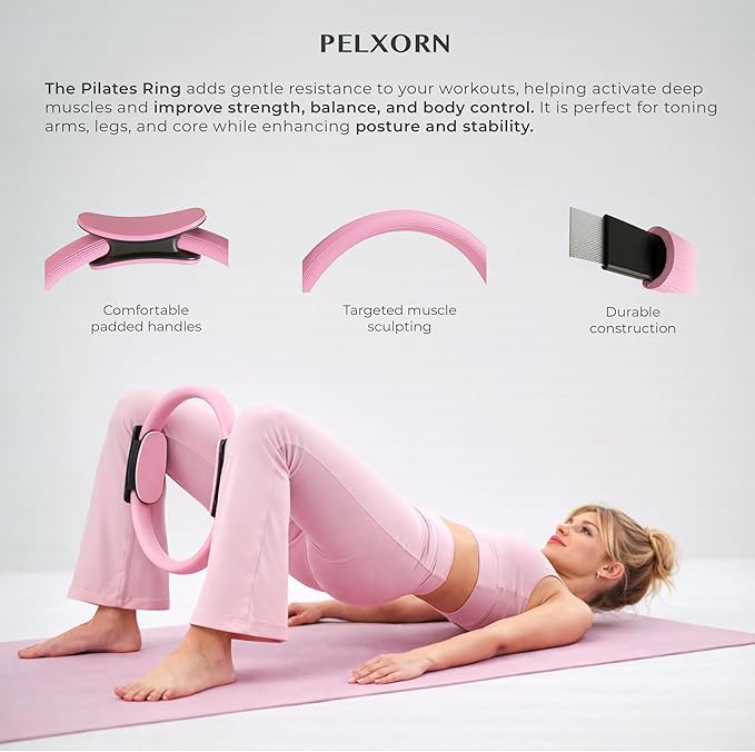 Pilates Set Kit, 13 Pcs. Pilates Equipment with Resistance Bands, Pilates Ball and Ring for Full Body Workout, Home Pilates Kit for Women