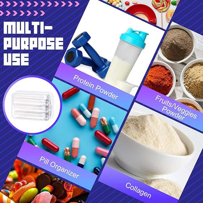 33 Pcs Protein Powder Travel Container Set 21 Pcs 125ml Reusable Powder Supplement Plastic Tubes and Portable Travel Organizer Zip Up Bags Funnels Spoon and Labels for Workout Fitness