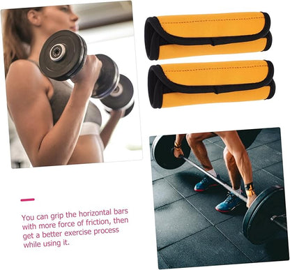 2Pcs Portable Slip Barbell Pads for Deadlift and Hip Thrusts Cushioned Protective Covers Fixation for Horizontal Bars Dumbbells and Weightlifting Grips Orange