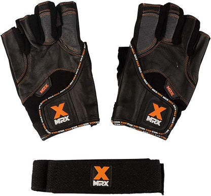 MRX Weight Lifting Pro Level Gloves with 18 Inches Long Wrist Strap Gym Workout Exercise & Fitness in