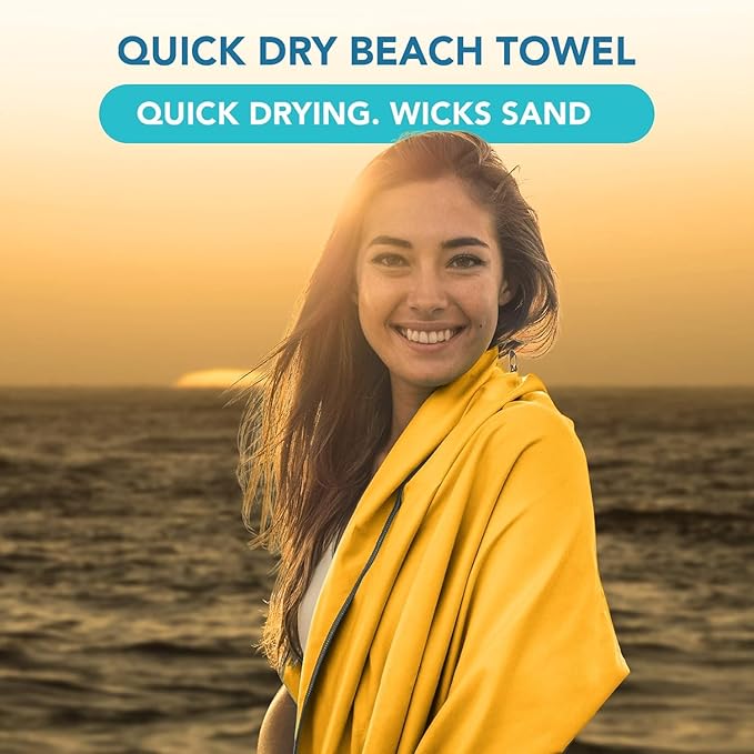 Youphoria Microfiber Travel Towel Fast Drying Lightweight - Quick Dry Towel for Camping, Beach, Backpacking, Hiking & Sport