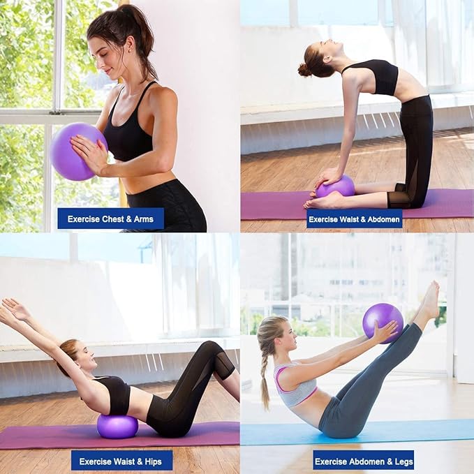 2 Pack Exercise Balls, 8-9 Inch Mini Pilates Yoga Balls, Anti-Burst Small Fitness Balls for Pilates, Yoga, Core Training and Physical Therapy, Improves Balance