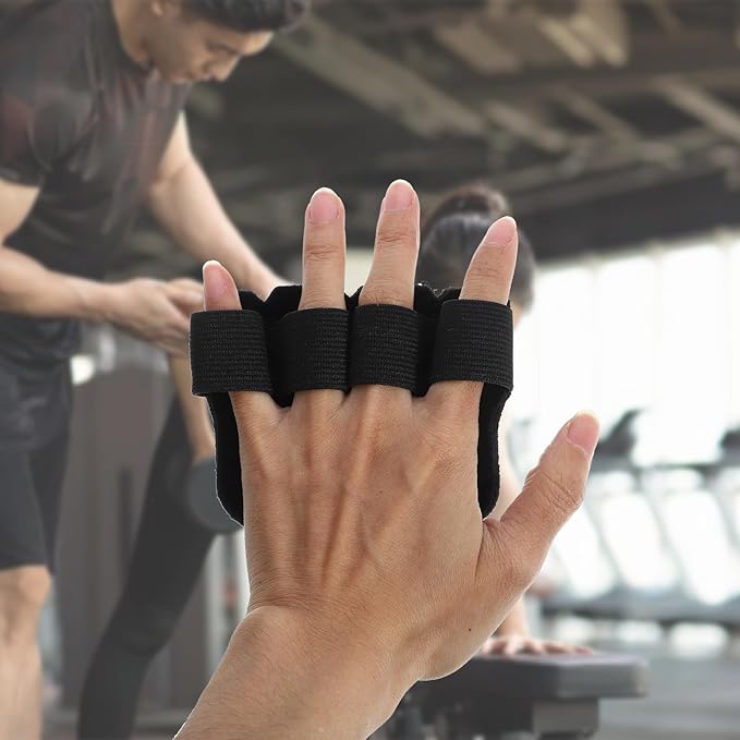Luxshiny Weightlifting Gloves for Men Non-Slip Palm Protector Fingerless Gym Hand Grips with Wrist Support for Fitness Training and Pull Ups