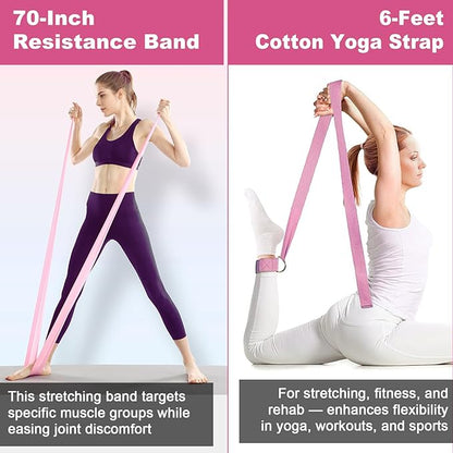 Pilates Kit for Home Workouts, Pilates Equipment Ring and Ball Set with Hip Thrust Belt, Pilates Essentials Kit for Women, Home Pilates Workout Kit for Toning & Strength