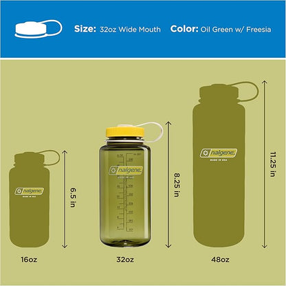 Nalgene 32 oz Wide Mouth Water Bottle | BPA-Free, Durable & Leak Proof, Lightweight Bottle for Hiking & Gym, Work & Travel