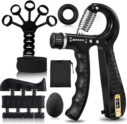 Grip Trainers, Including Forearm Strengtheners, Finger Trainers, Mechanical Counting Grips, Grip Balls, Hand Grippers, Strengthening Devices for Strength Training, Grip Improvement and Hand Exercises (5-Pack)