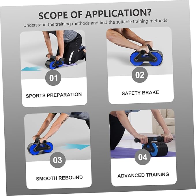 TOYANDONA Ab Roller Wheel with Triangular Support for Core Workout Stable Abdominal Wheel Exercise Equipment for Home Gym Strengthen Back Shoulders Arms Suitable for Beginners and Advanced