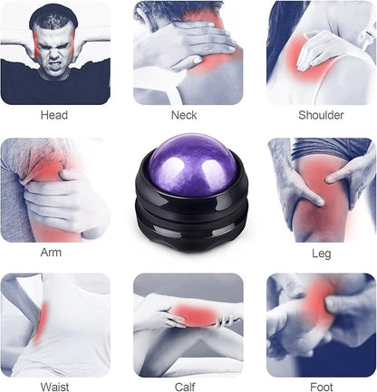 Solacium Manual Massage Roller Ball - Massager and Therapy Tool for Sore Muscles, Shoulders, Arms, Neck, Back, Feet, Body, Deep Tissue, Stiffness, Joint Pain, Stress Relief