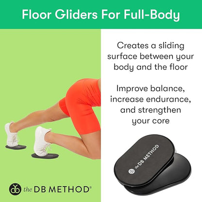 THE DB METHOD DreamDiscs Core Sliders for Work Out, Custom Full Body Ab Floor Gliders for Exercising, Pilates, Fitness, Abdominal Muscles, Home Gym Workout Equipment, for All Floor Types, Set of 2
