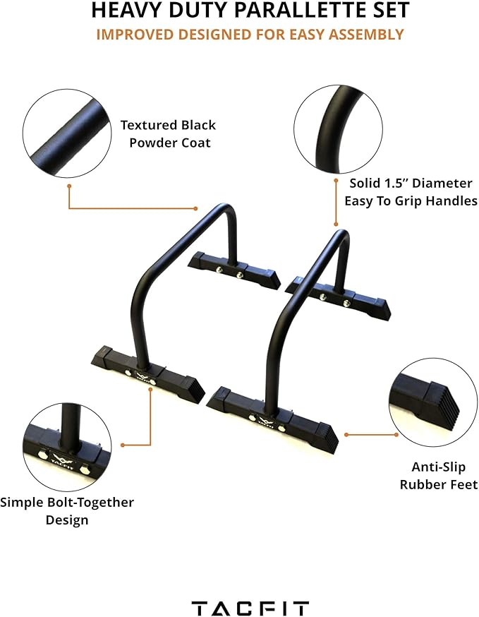 Parallettes - Versatile Push up and Dip Bars For Home Gym