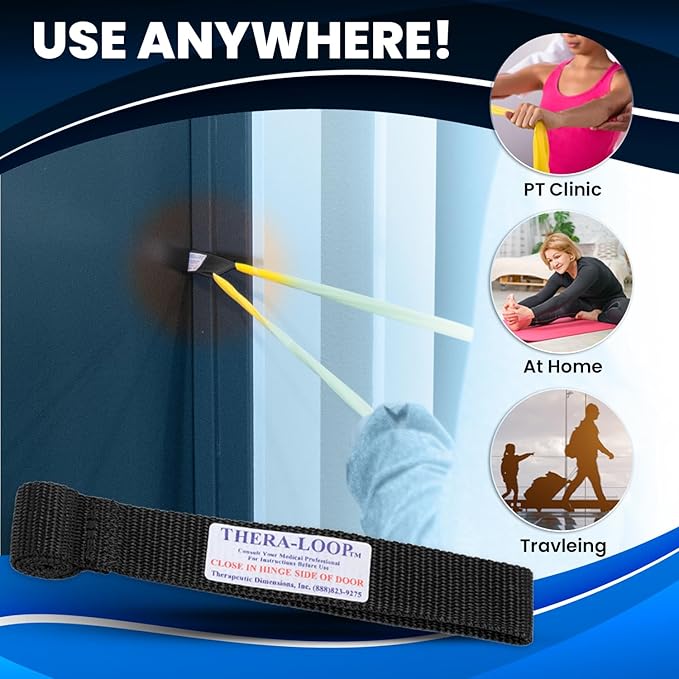 RangeMaster TheraLoop Door Anchors │ Non-Slip │ Complements Exercise Bands or Tubes │ Great for Exercising or Strengthening Activities│2 Pack (Black)