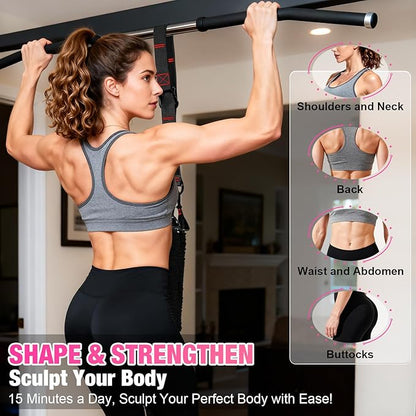 Pull Up Assistance Bands for Women, Heavy Duty Resistance Bands with Handles, Exercise Band with Door Anchor, Workout Band Set for Pull Up Bar, Full Body Sculpting,Muscle Training, Recovery, Home Gym