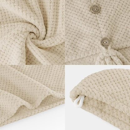 2 Pack Large Microfiber Hair Towel Wrap, Quick Dry Hair Towels for Women Long, Curly, Thick Hair, Super Absorbent Hair Turban for Wet Hair, Khaki