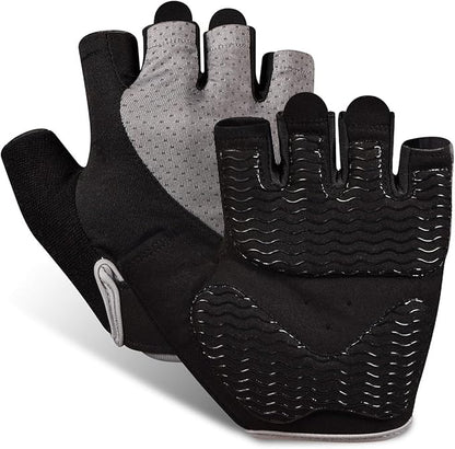 Workout Gloves for Women - Breathable Weight Lifting Gloves with Non-Slip Silicone Padding, Fingerless Gym Gloves for Cycling, Rowing, Pull Ups & Training (4 Sizes)