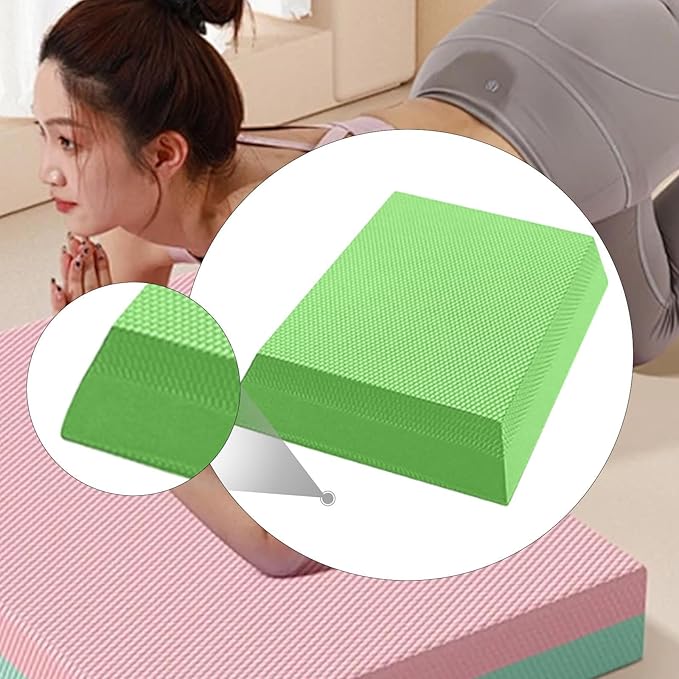 Exercise Balance Pad Foam Mat TPE Anti Slip Soft Balance Cushion for Stability Home Gym Stretching Indoor Meditation 11.81 x 7.09 x 2.36 Inch- black