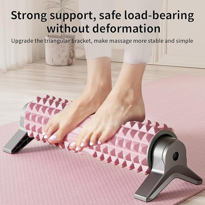 RUNWE Foam Roller with Stand - Bracket Foam Roller for Back Pain, 21 inch Trigger Point Deep Tissue Massage Roller, Medium Density Grid Bracket Foam Rollers, Leg Roller for Muscles Deep Tissue
