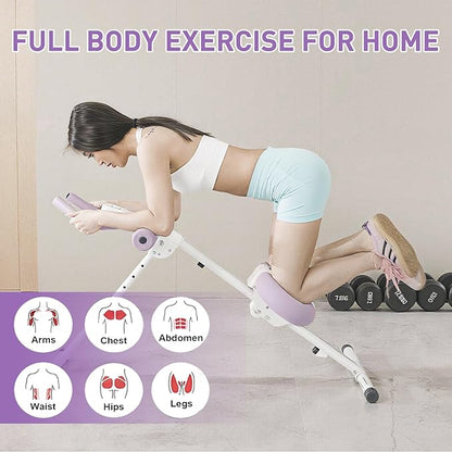 CRYSTAL FIT Ab Machine, Ab Workout Equipment Abdominal Trainer, Adjustable Abdominal Exercise Machine at Home Gym for Stomach Workout with LCD Monitor