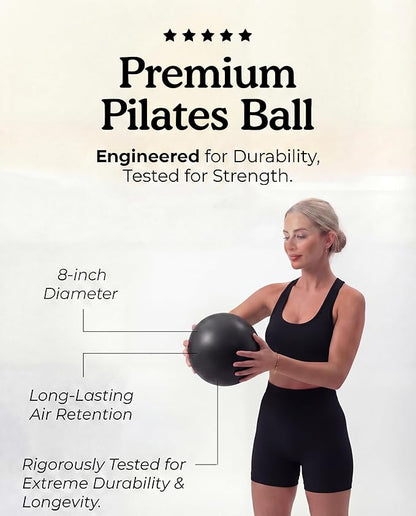 Pilates Equipment Kit for Home Workout, Pilates Kit, Pilates Ring Set, Pilates Ball, Adjustable Ankle And Wrist Weights, Resistance Bands, Grip Socks, Instruction Guides, Essential Starter Set, Black