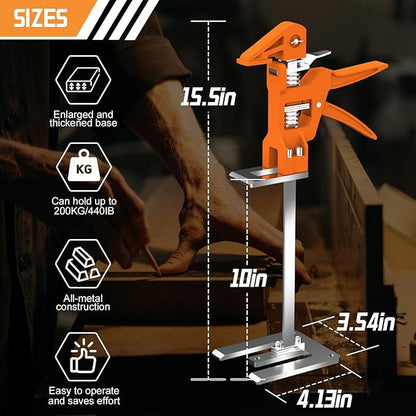 [Upgrade] Labor Saving Arm Jack 2 Pack,15.5 Inch Stainless Steel Furniture Lifts with Handbag,Hand Furniture Jack Lifter Tool for Installing Cabinets,Flooring&Windows,Load 440LBS