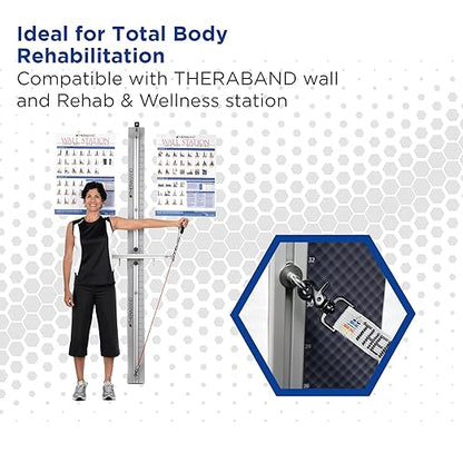 THERABAND Resistance Tubing with Connectors for Wall, Rehab & Wellness Station, Extra Heavy Level 5, Set of 2, 12-Inch Blue Tubing for Physical Therapy, Exercise, Rehab, Clinics & Pilates, Latex Tubes