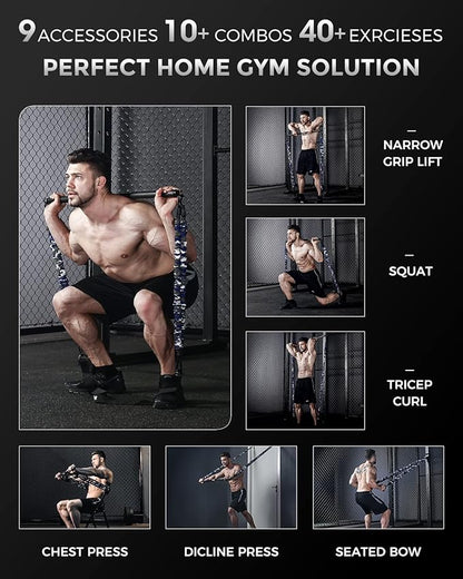 Innstar Multi-Function Resistance Bands for Working Out, Push Up Exercise Bands Resistance Bands Set for Bench Press Gym Equipment, Home Workout, Travel Portable