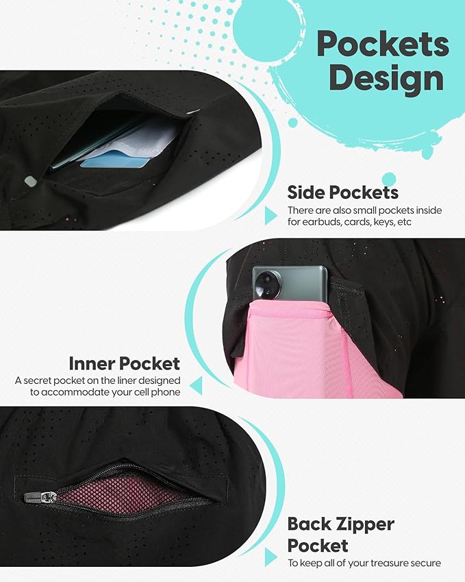 maamgic Mens Running Shorts with Compression Liner 5" Quick Dry Workout Shorts Anti-Chafe Gym Shorts 2 in 1 Athletic Shorts