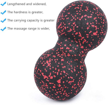 VINGVO Peanut Massage Ball, 24x12cm EPP Sports Massager Fitness Yoga Ball Massage Ball for Back Massage Acupuncture Points Massaging Equipment for Massaging Neck, Arms, Calves (Black) (Red and Black)