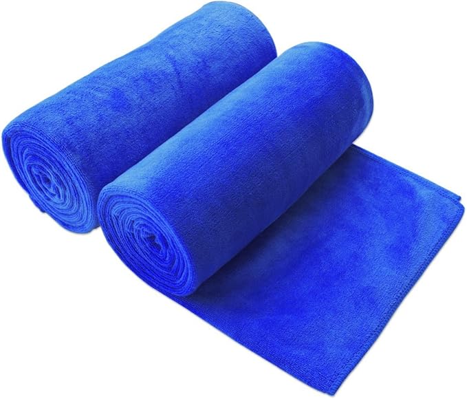 JML Large Bath Towels 30 x 60 Inches, Microfiber Body Towel Set for Adult, 2 Pack - Soft Absorbent, Quick Dry, Perfect for Bathroom,Hotel,Gym, Yoga, Swimming, SPA, Fitness, Sport, Dark Blue