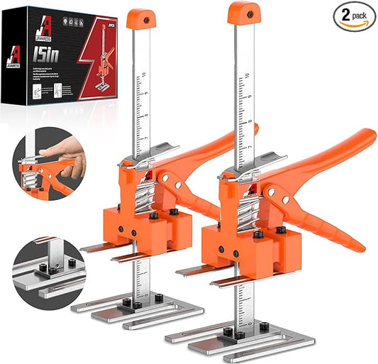 Labor Saving Arm Jack Handle 2 Pack,15 in Construction Jack,Multifunctional Furniture Jack for Installing Cabinets and Wall Tile Height Adjuster Handheld Lifter Tool, Load 400LBS