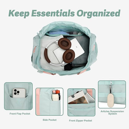 Gym Bags for Women & Men - 20 Inch Travel Duffle Bag with Shoes Compartment & Wet Pocket, Durable Carry-on Weekend Bag, Medium
