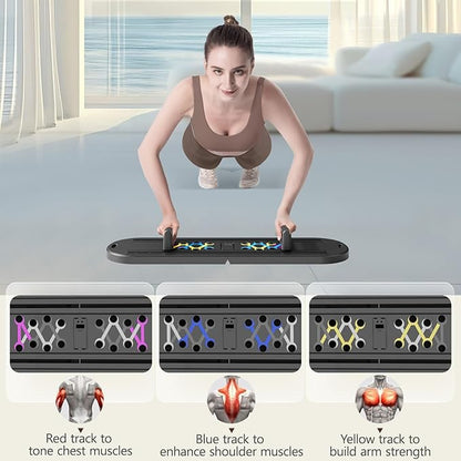 Pilates Board Pilates Reformer Set, Multifunctional Pilates Board for Home Workout, Foldable Abs Core Trainer Board,Pilates Board for Women, Men & Beginners for Full-Body Workouts