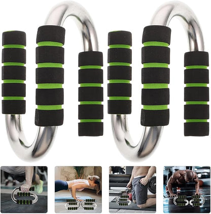 HEMOTON Push-up Frame and Stand S-type Metal Push-up Bar for Home Workout, Arm Strength Training Tool with Press-up Hand Grip, Portable Fitness Equipment for Men and Women Random Color