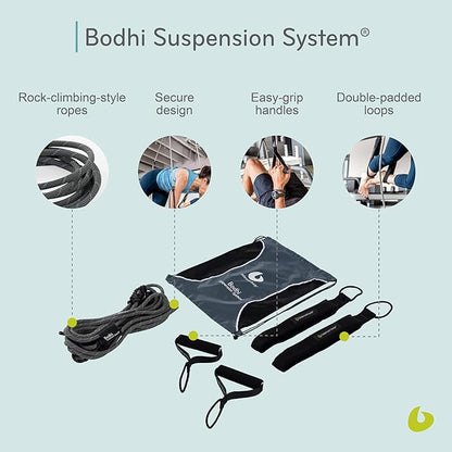 Balanced Body Bodhi Suspension System, Pilates Gym Equipment, Suspension Straps Exercise Equipment for Home Gym or Studio, Gray