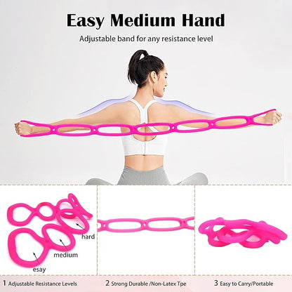 7 Ring Adjustable Loop Resistance Bands for Working Out Walk at Home，Workout Bands Exercise Stretch Band for Women&Men Fitness, Yoga, Pilates-Non-Slip, Durable Rubber, Home/Gym Use